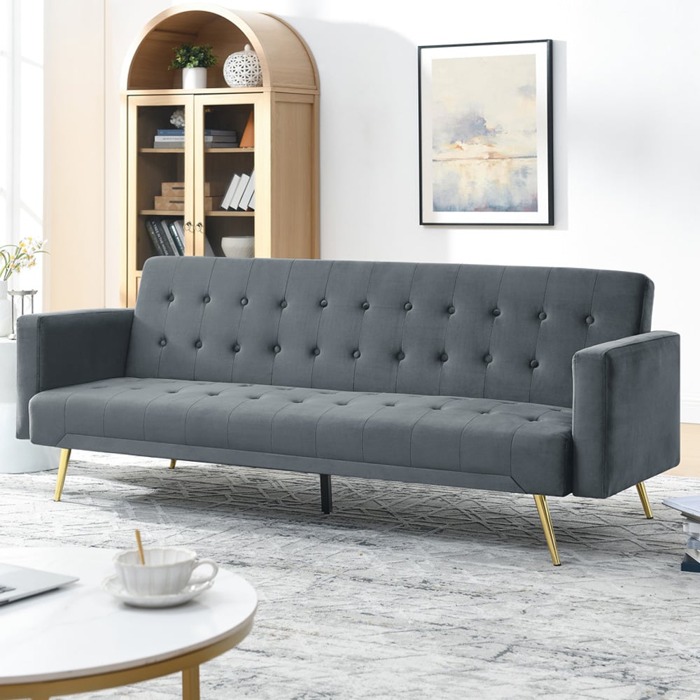 Indoor Living Olivia 3 Seater Slate Grey Sofa Bed Image 1