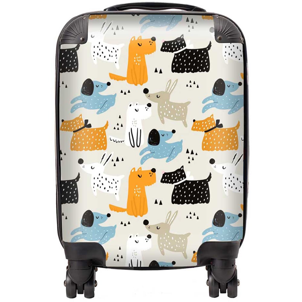 Warren Reed Designer Small Hand Drawn Dogs Suitcase Image 1