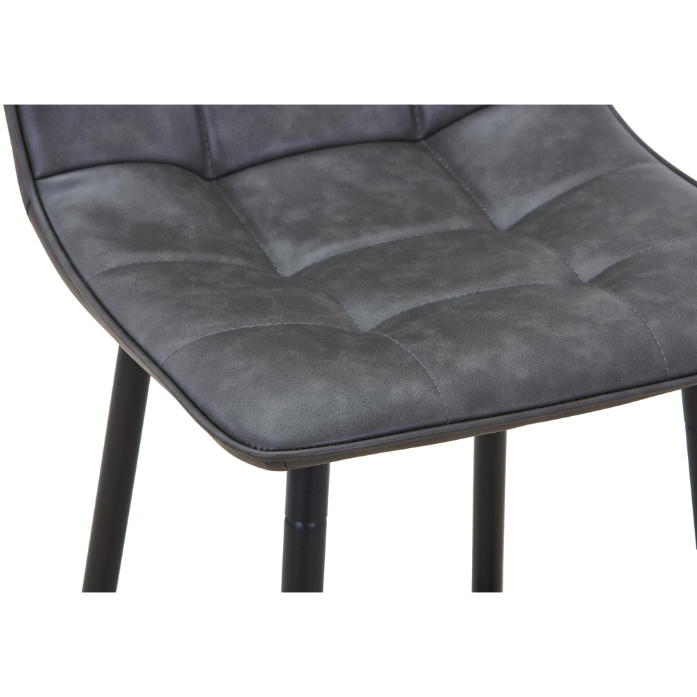 Portland Kensington Grey Faux Leather Bar Stool Image 7