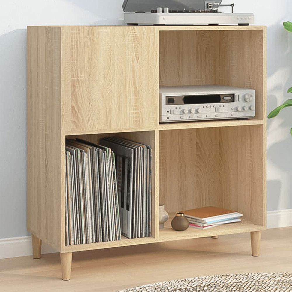 vidaXL Brown Engineered Wood Record Cabinet Image