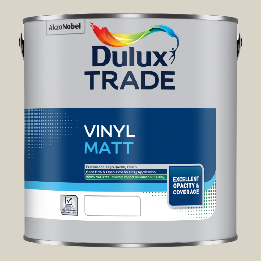 Dulux Trade Egyptian Cotton Walls and Ceilings Vinyl Matt Paint 2.5L Image 2