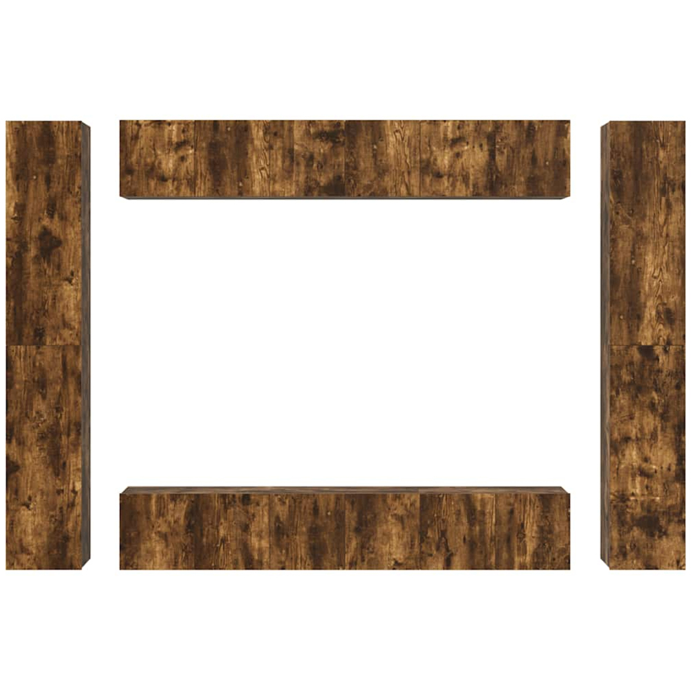 vidaXL 24 Door Smoked Oak Wall Mounted TV Cabinet 10 Piece Image 6