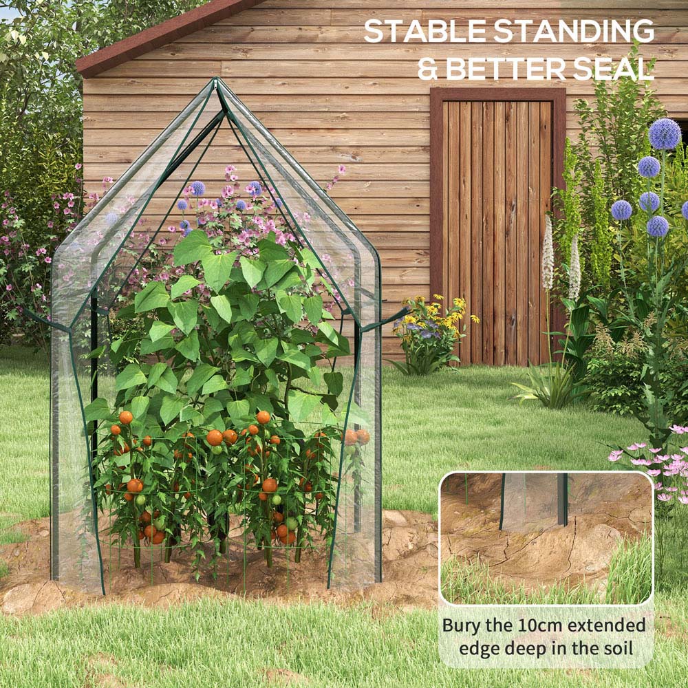Outsunny Clear Plastic 3 x 3ft Greenhouse Image 7
