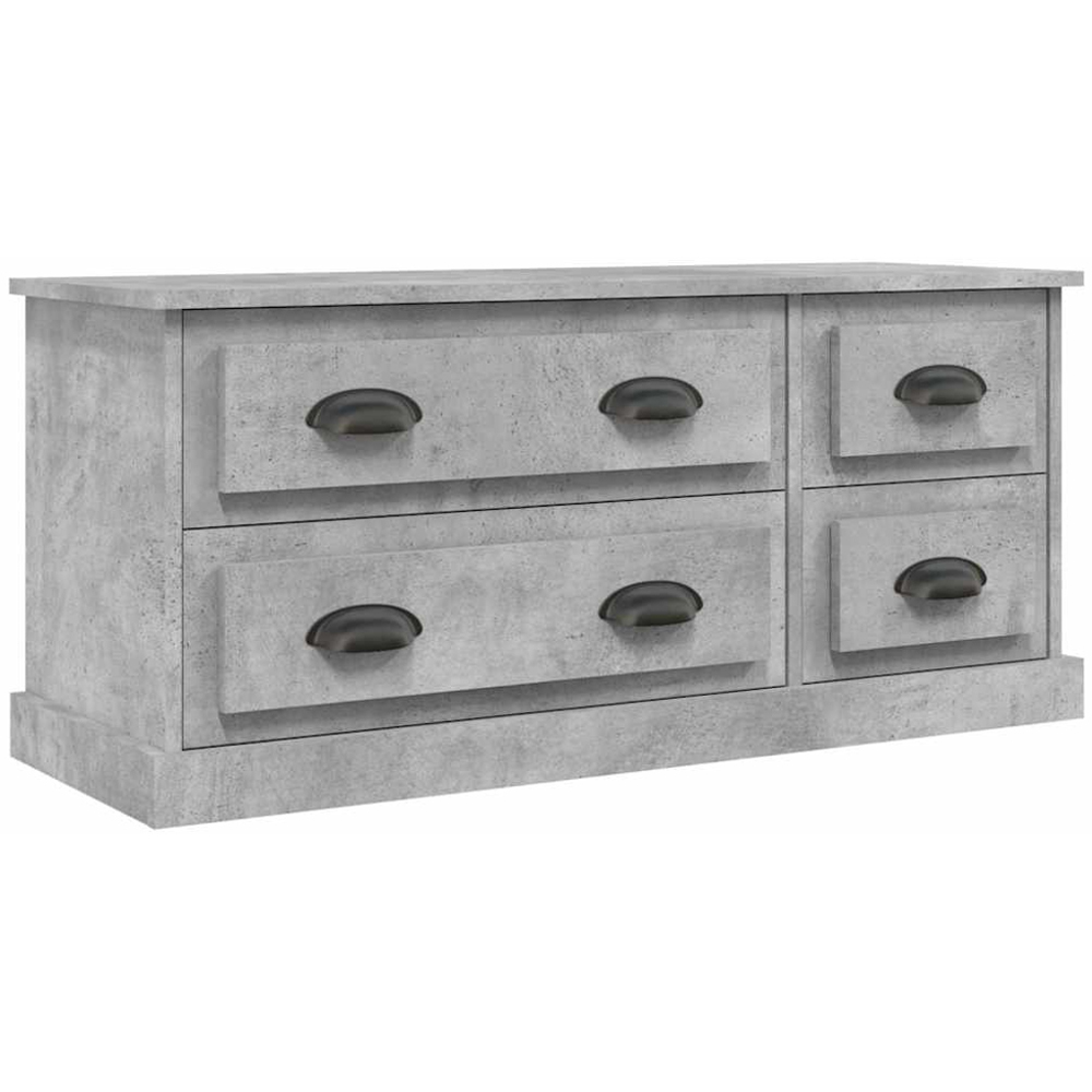 vidaXL 4 Drawer Concrete Grey TV Cabinet Image 2