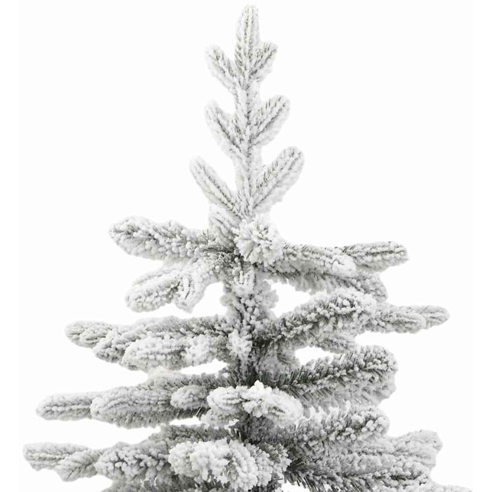 vidaXL Pre-Lit Pink Baubles White Artificial Snow Flocked Christmas Tree 6ft Image 7