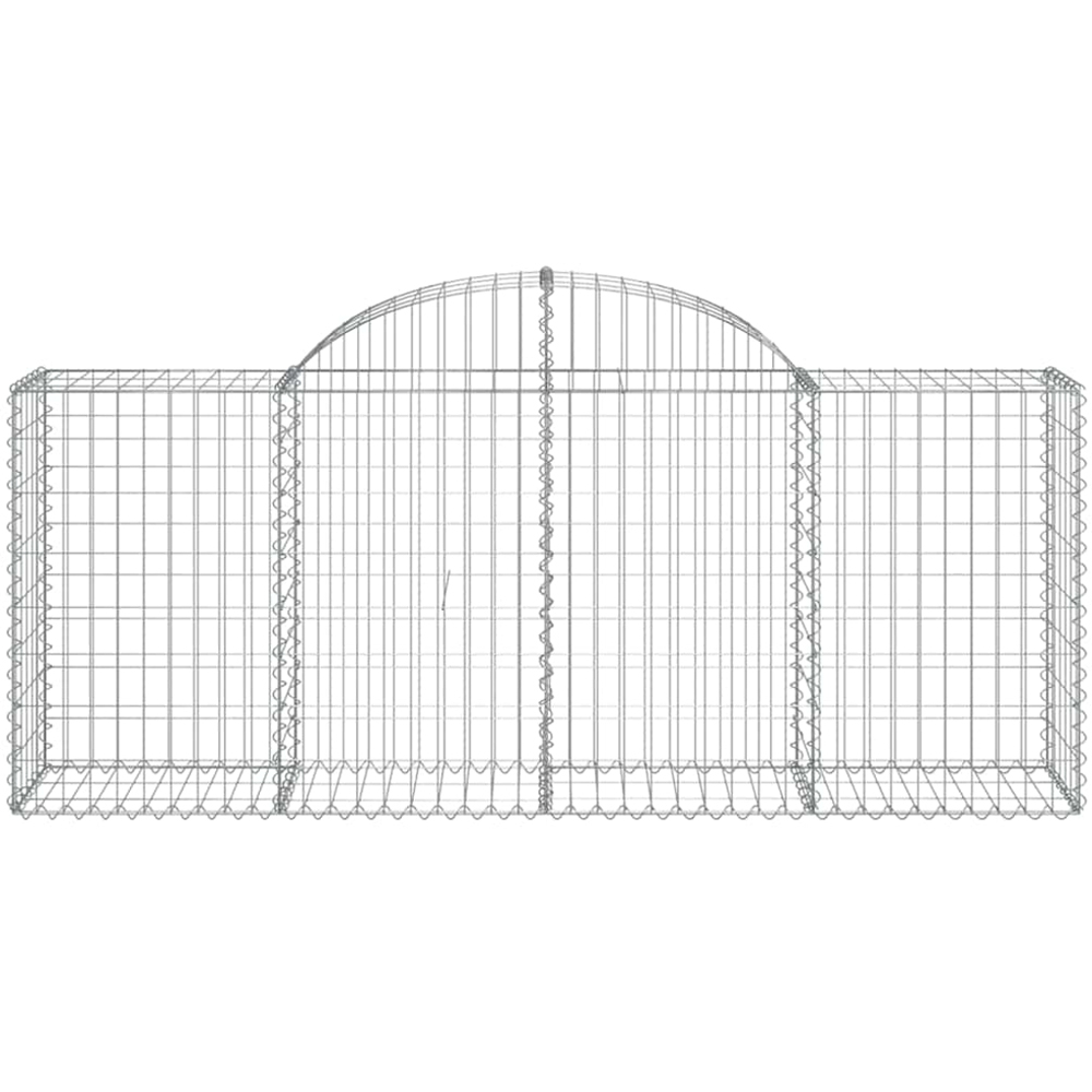 vidaXL Silver Galvanised Iron Arched Gabion Basket 200 x 50 x 80/100cm 13 Pack Image 2