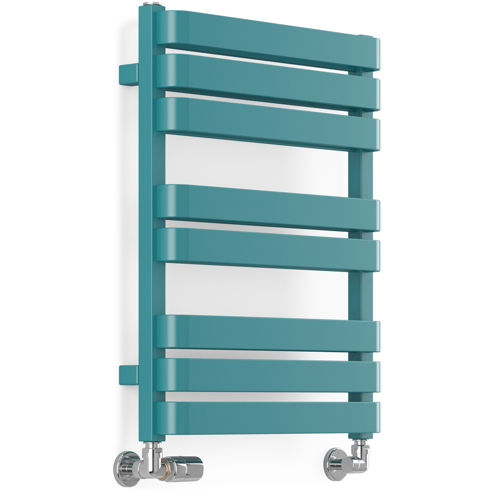 Terma Warp T Bold Matt Teal Heated Towel Rail 1569 BTU 655 x 500mm Image 1