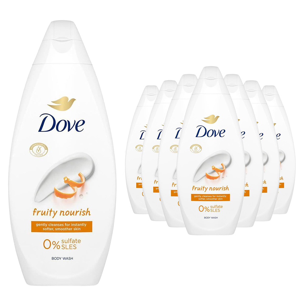 Dove Fruity Nourish Soft and Smoother Skin Body Wash 225ml 8 Pack Image 1