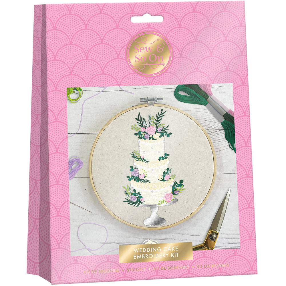 Sew & So On Multicoloured Wedding Cake Embroidery Craft Set Image 1
