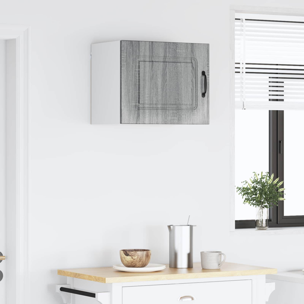vidaXL Kalmar Single Door Grey Sonoma Wall Mounted Wide Kitchen Cabinet Image 9