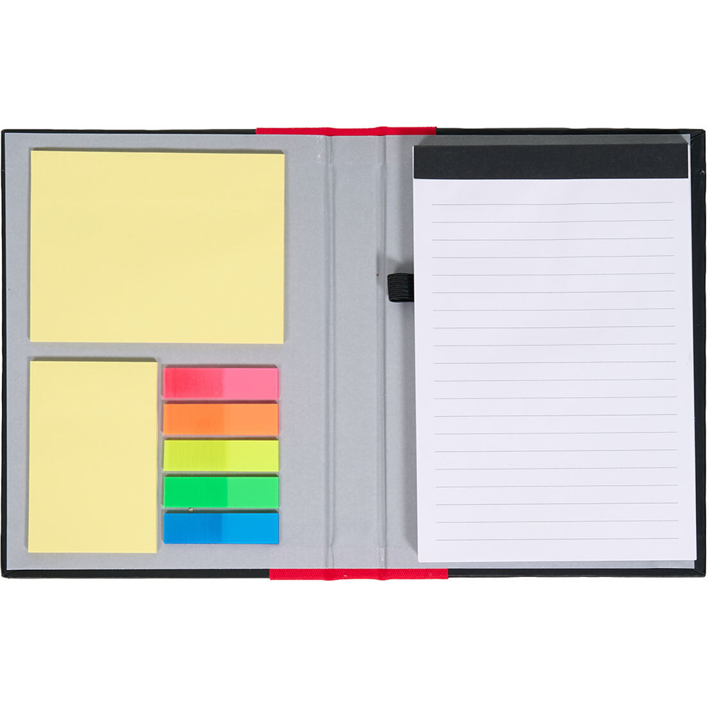 Red and Black Stripe Memo Pad Image 2