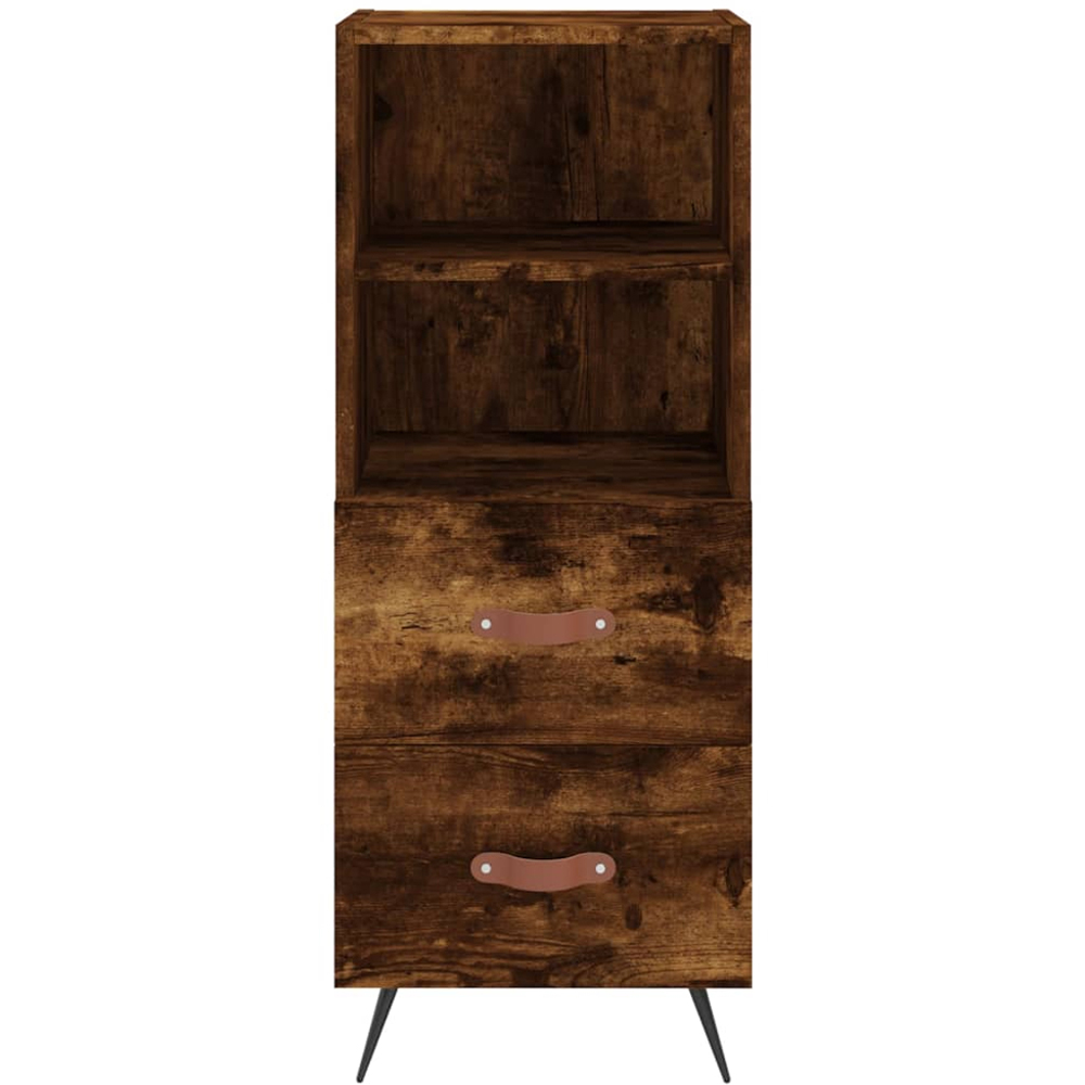 vidaXL 2 Drawer 2 Shelf Smoked Oak Sideboard Image 6