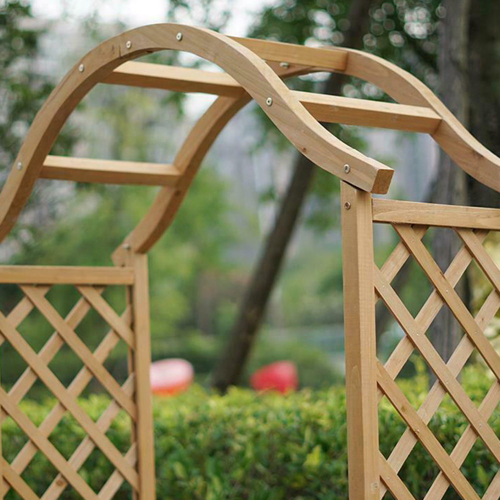 Gr8 Garden 1.1 x 2.2m Wooden Arch Pergola with Trellis Image 5