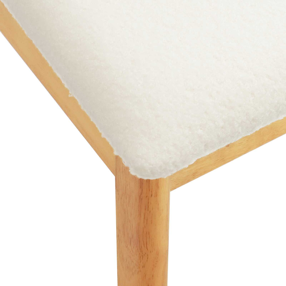 vidaXL Set of 2 Natural and White Rubberwood Dining Chairs Image 5