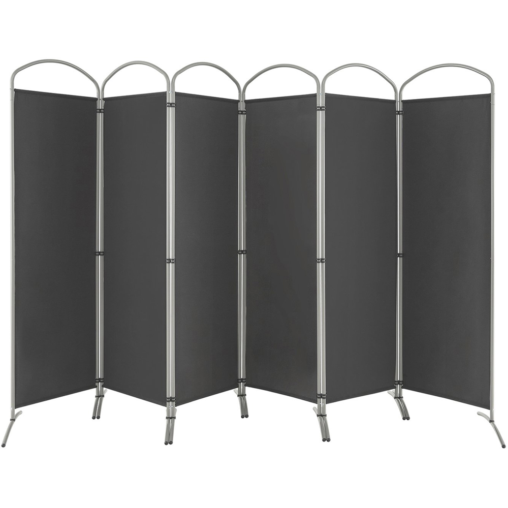 Costway 6 Panel Grey Freestanding Fabric Room Divider Image 1