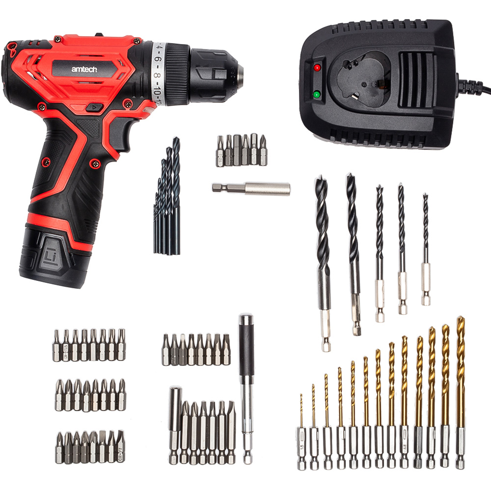 Amtech V6605 Drill Driver with L1235 F1120 F1735 Drill Bit Image 2