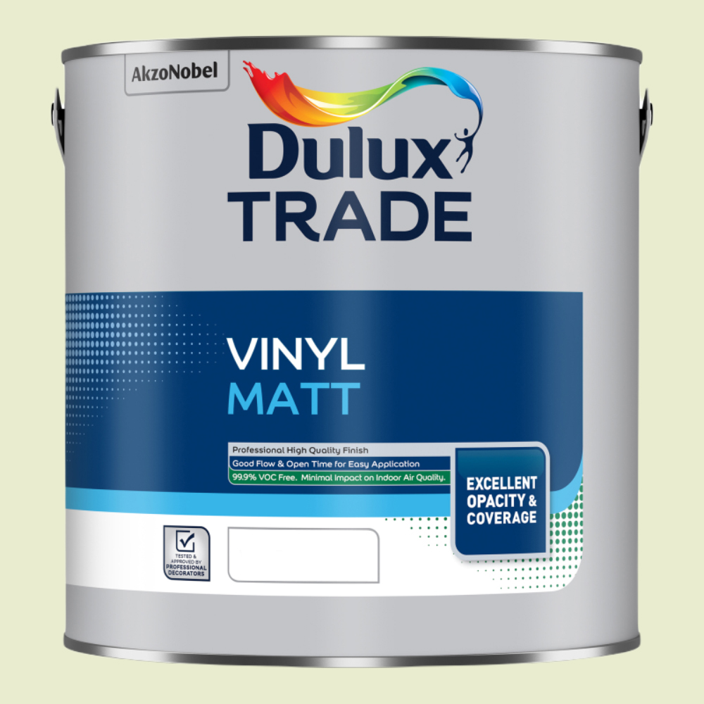 Dulux Trade Soft Apple Walls and Ceilings Vinyl Matt Paint 2.5L Image 2