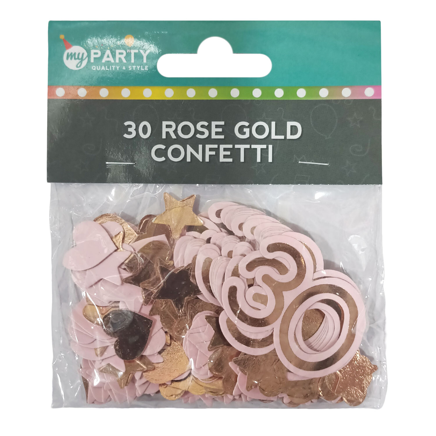 Birthday Number Rose Gold Paper Confetti - 30 Image