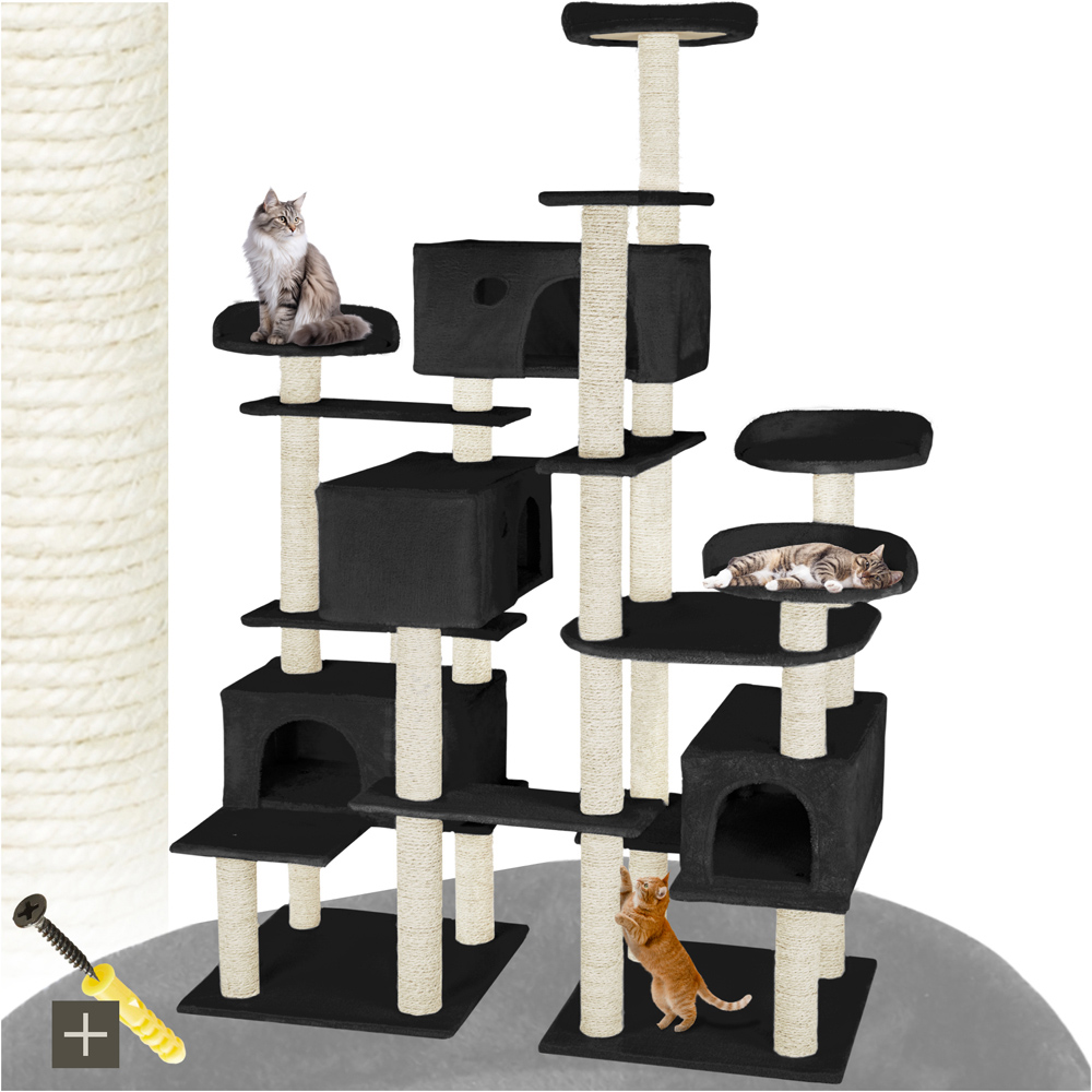 tectake Black Entissar Cat Tree 214cm Image 2