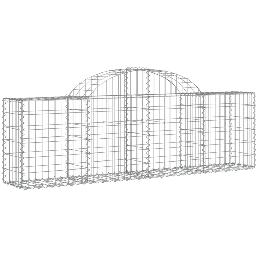 vidaXL Silver Galvanised Iron Gabion Basket 200 x 30 x 60/80cm 5 Pack Image 1