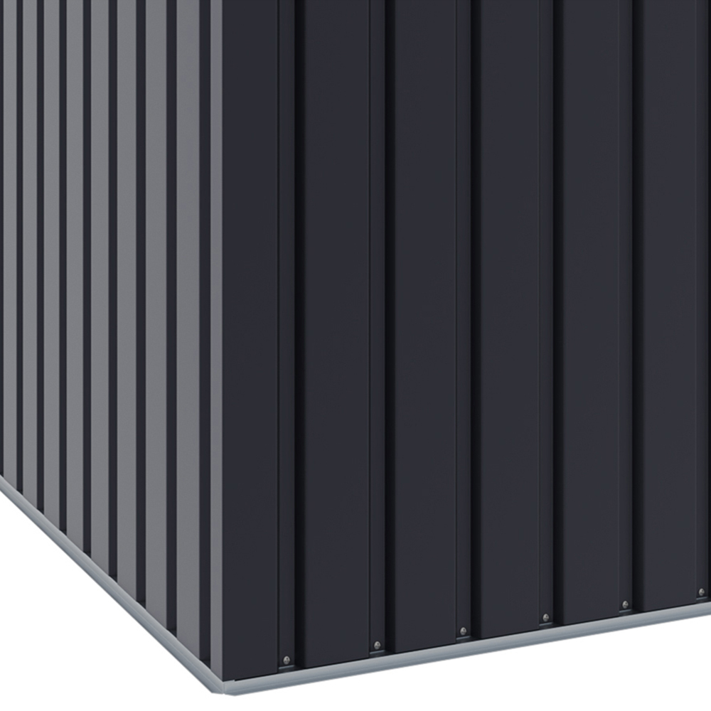 Living and Home 3 x 5ft Black Metal Garden Storage Shed with Lockable Door Image 6