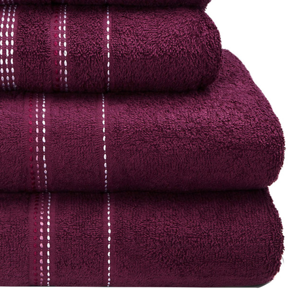 Rapport Home Berkley Purple Cotton Embroidered Towel Bundle Set of 6 Image 3
