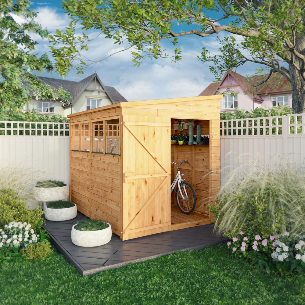 Mercia Woodsman 8 x 6ft Shiplap Glass Pent Shed Image 3