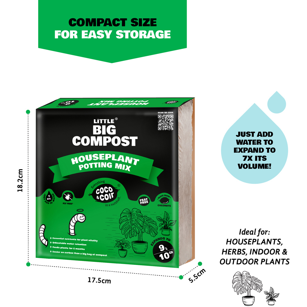 Coco & Coir Little Big Compost Houseplant Compost 9L Image 8