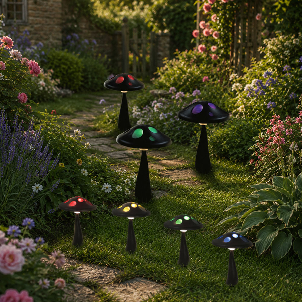 Avilo Solar Powered Mushroom Stake Light Image 2