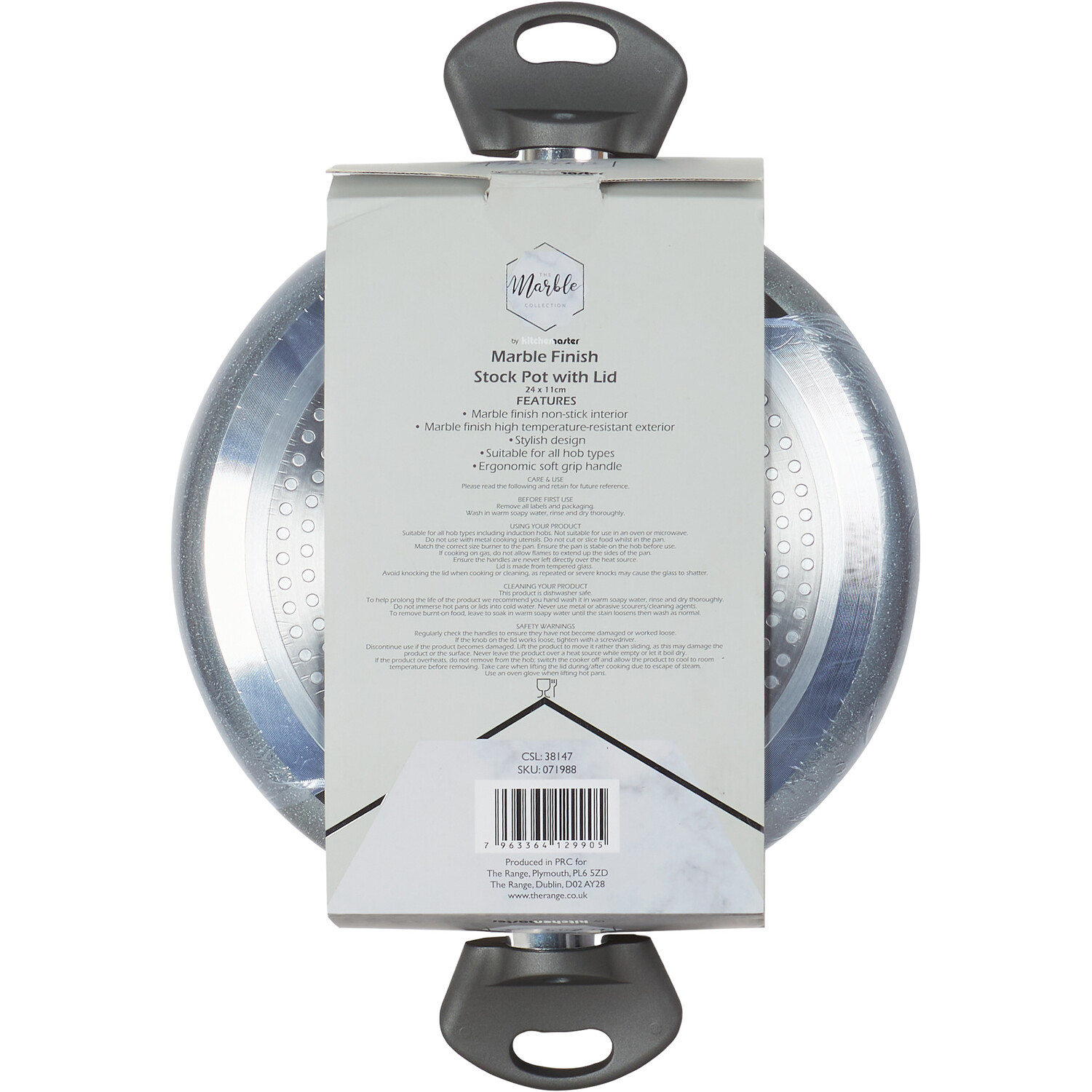 Marble Finish Stockpot - Black Image 2