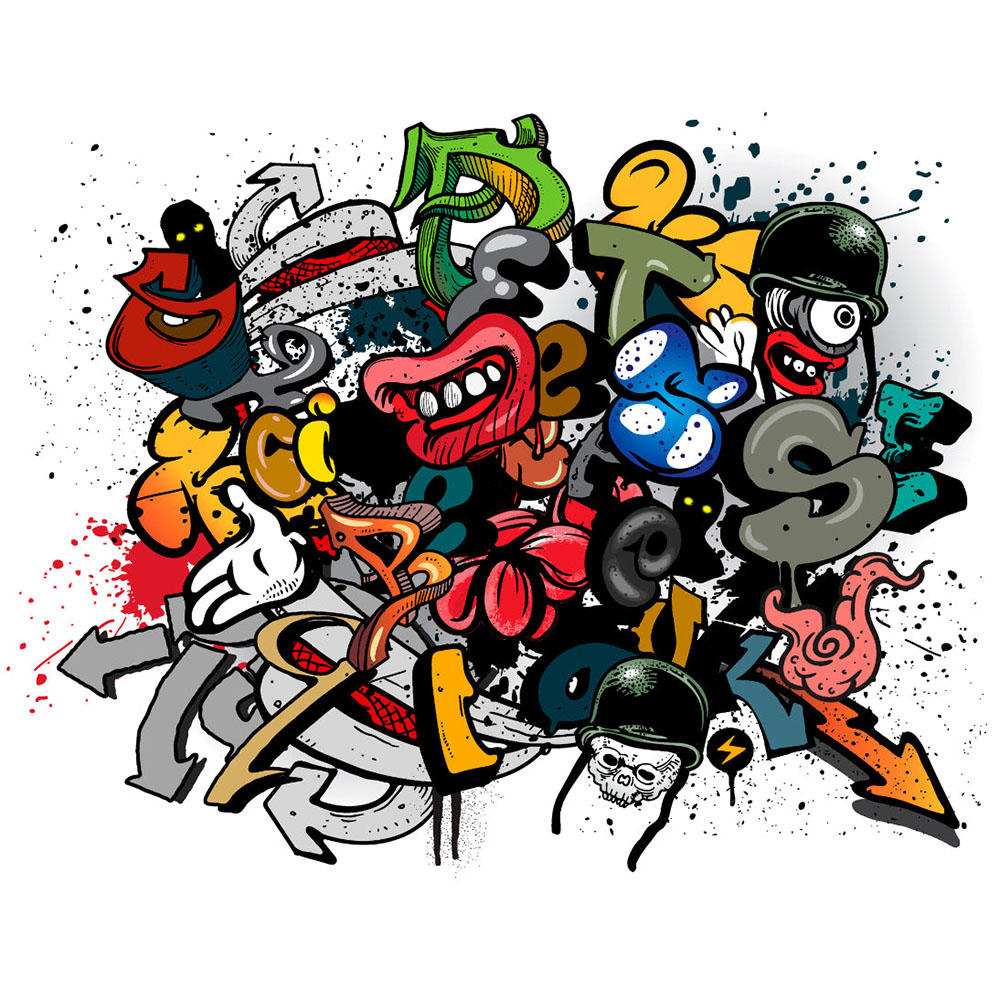 Origin Murals Spray Paint Multicolour Wall Mural Image 2