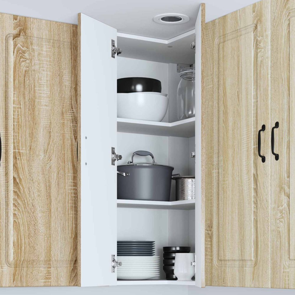 vidaXL 2 Door Sonoma Oak Kitchen Wall Corner Cabinet Image 1