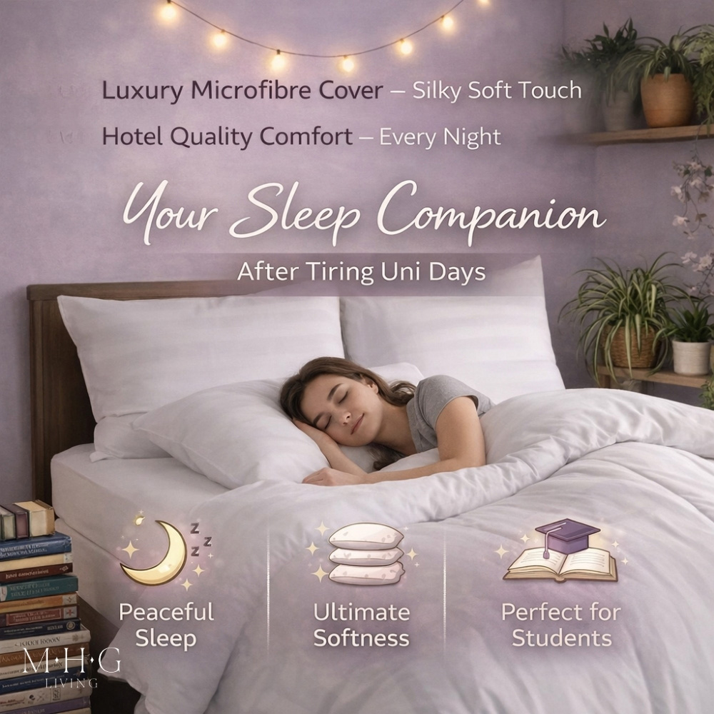 MHG Living Small Double White All Season Student Bedding Bundle 10.5 Tog Image 3