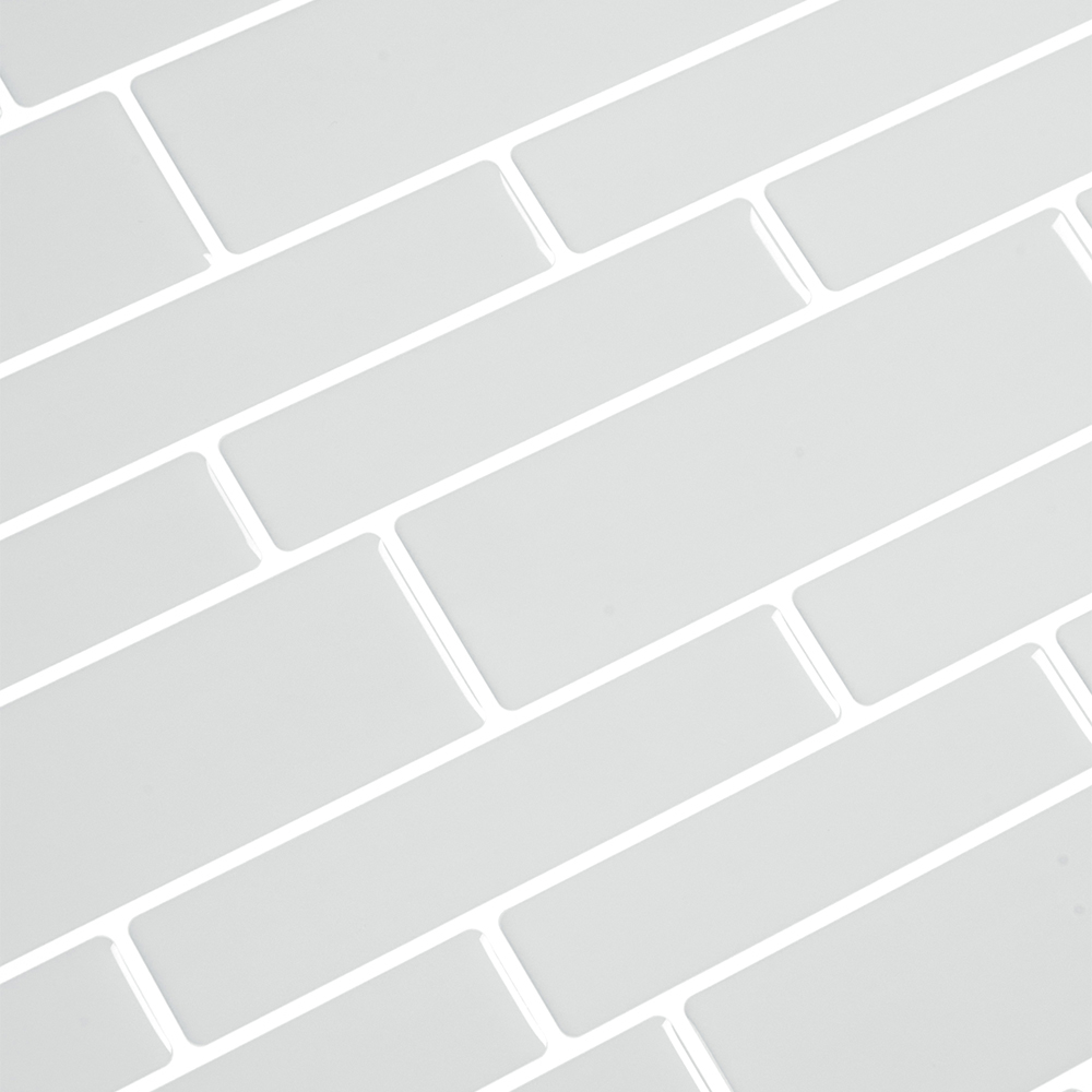 Living and Home Brick Effect Light Grey Self Adhesive Wall Tile Sticker 10 Pack Image 5