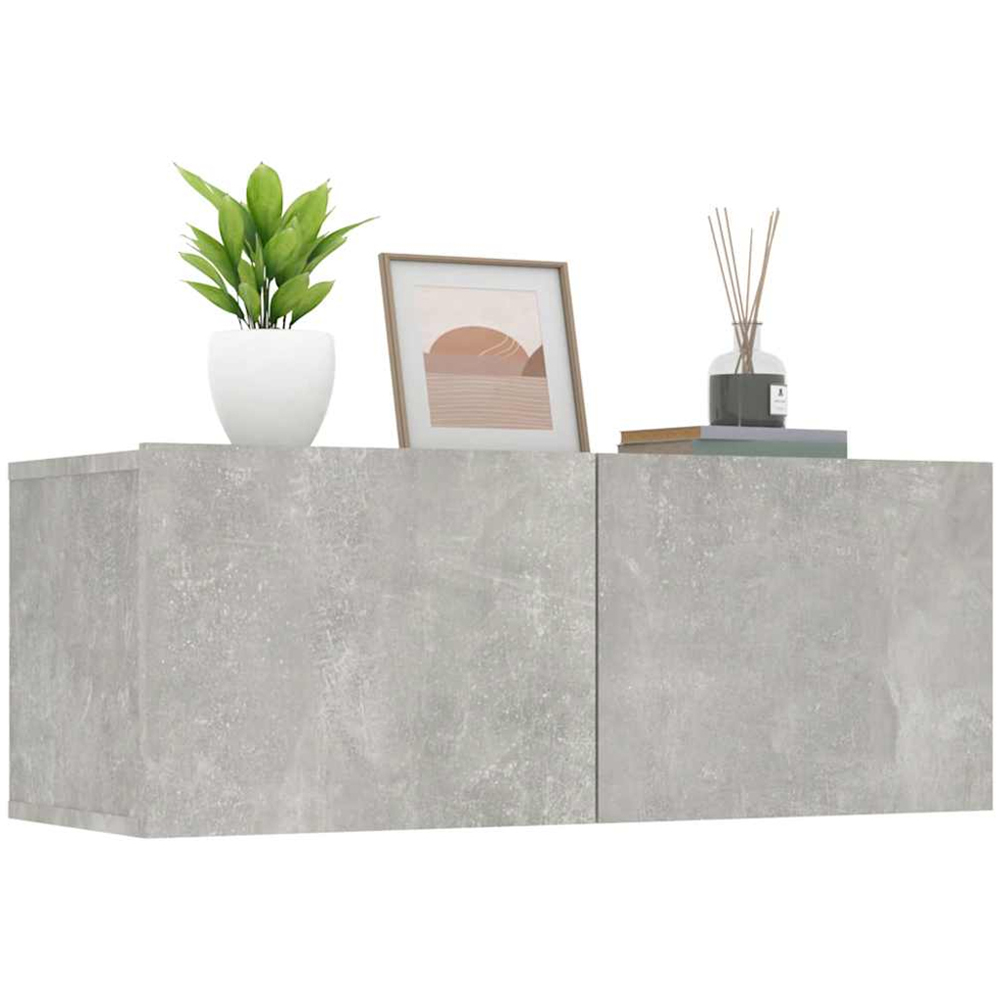 vidaXL 2 Door Concrete Grey TV Cabinet Set of 2 Image 3