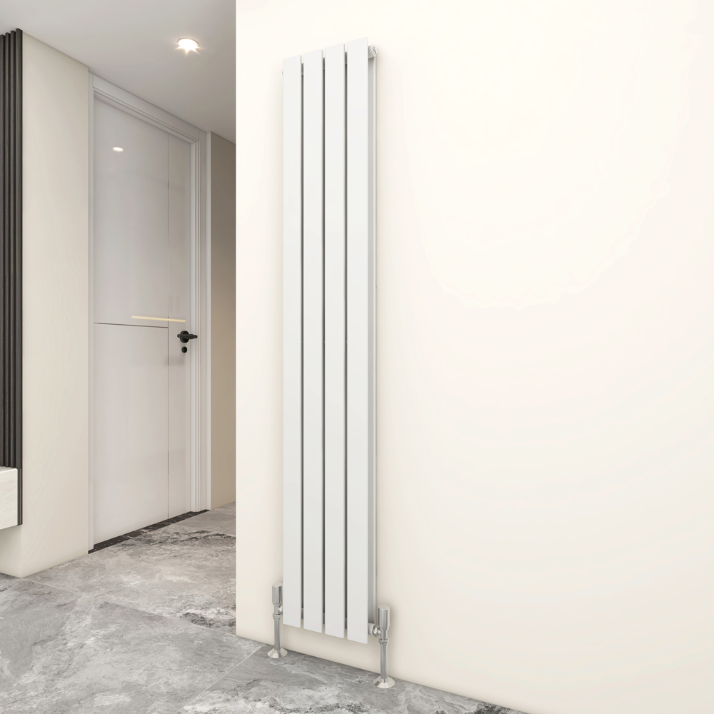 White 4442 BTU Double Flat Panel Vertical Column Radiator 1800 x 272mm Image 2