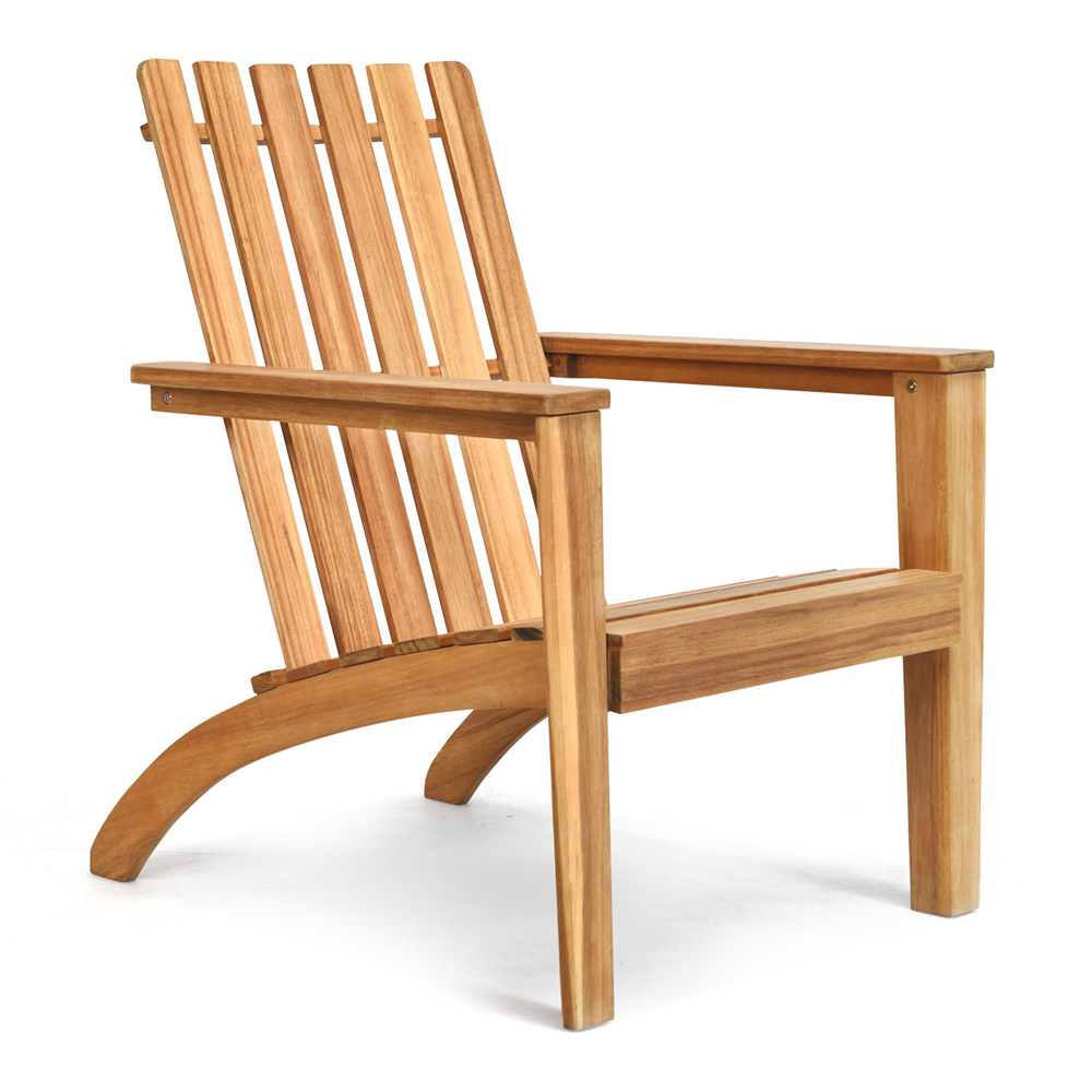 Costway Natural Acacia Wood Adirondack Garden Chair Image 2
