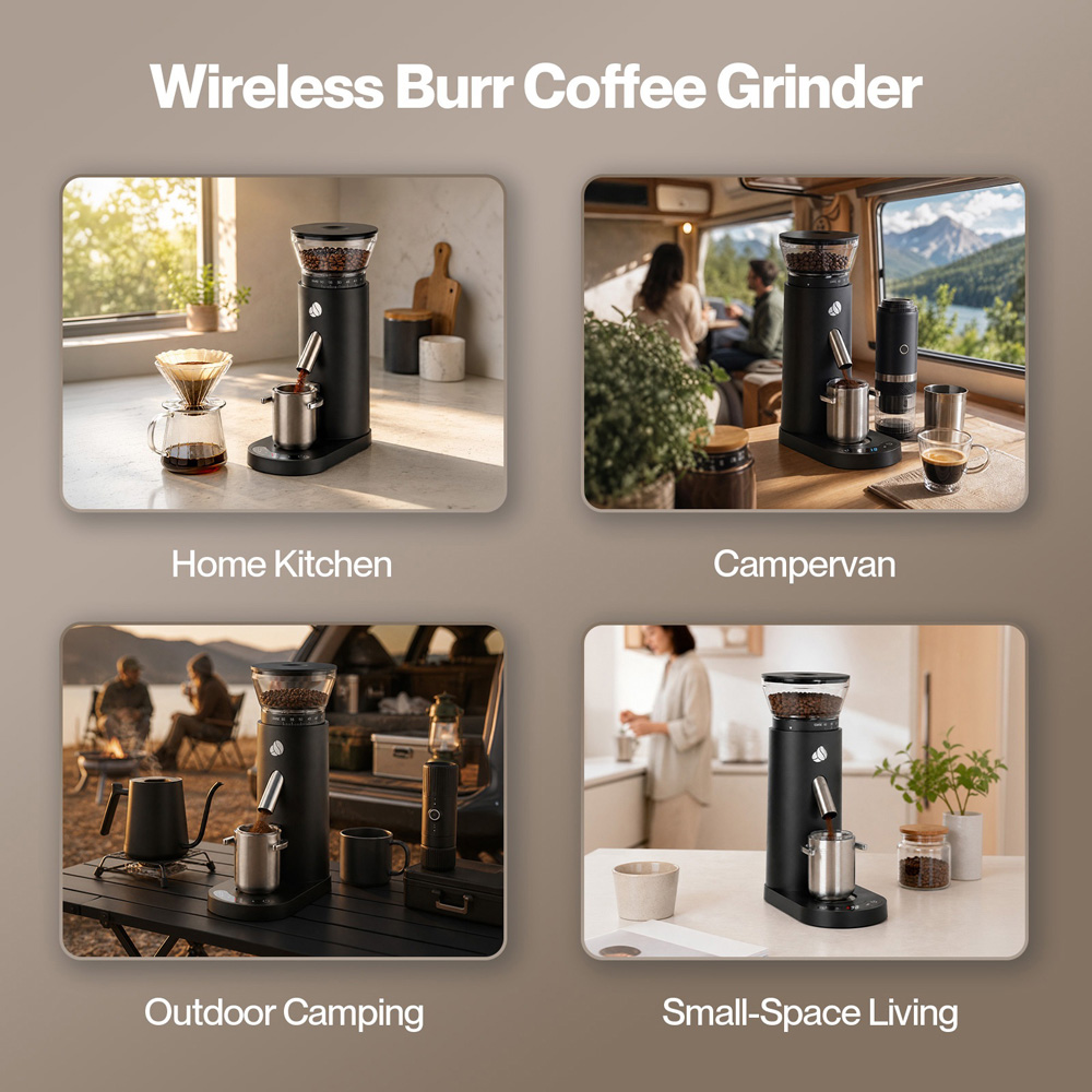 Spector Black Portable Coffee Grinder with USB Rechargeable Image 5