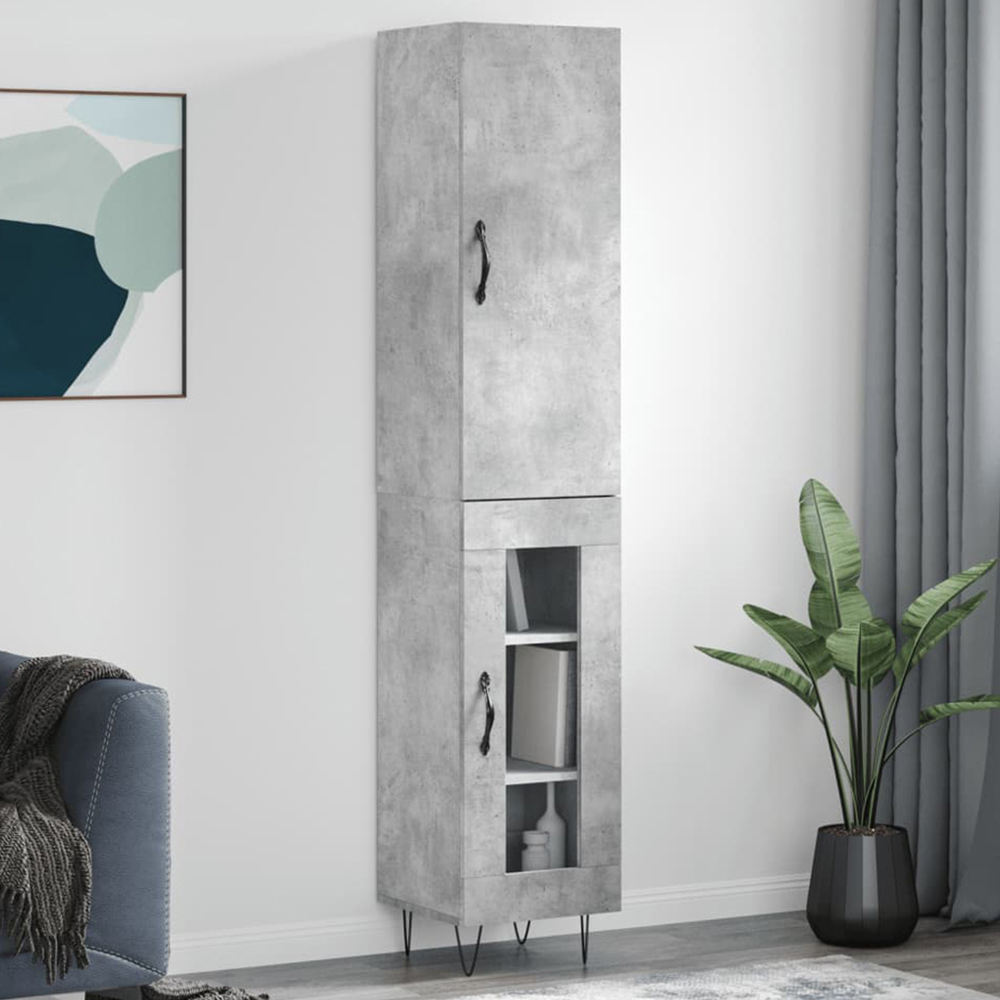 vidaXL 2 Door Concrete Grey Highboard Image 1