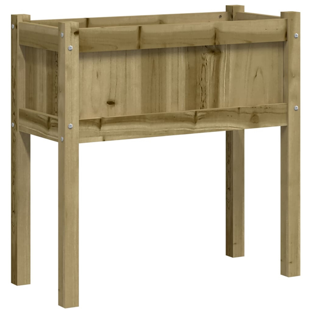 vidaXL Natural Pine Wood Garden Planter with Legs 70 x 70 x 31cm Image 1