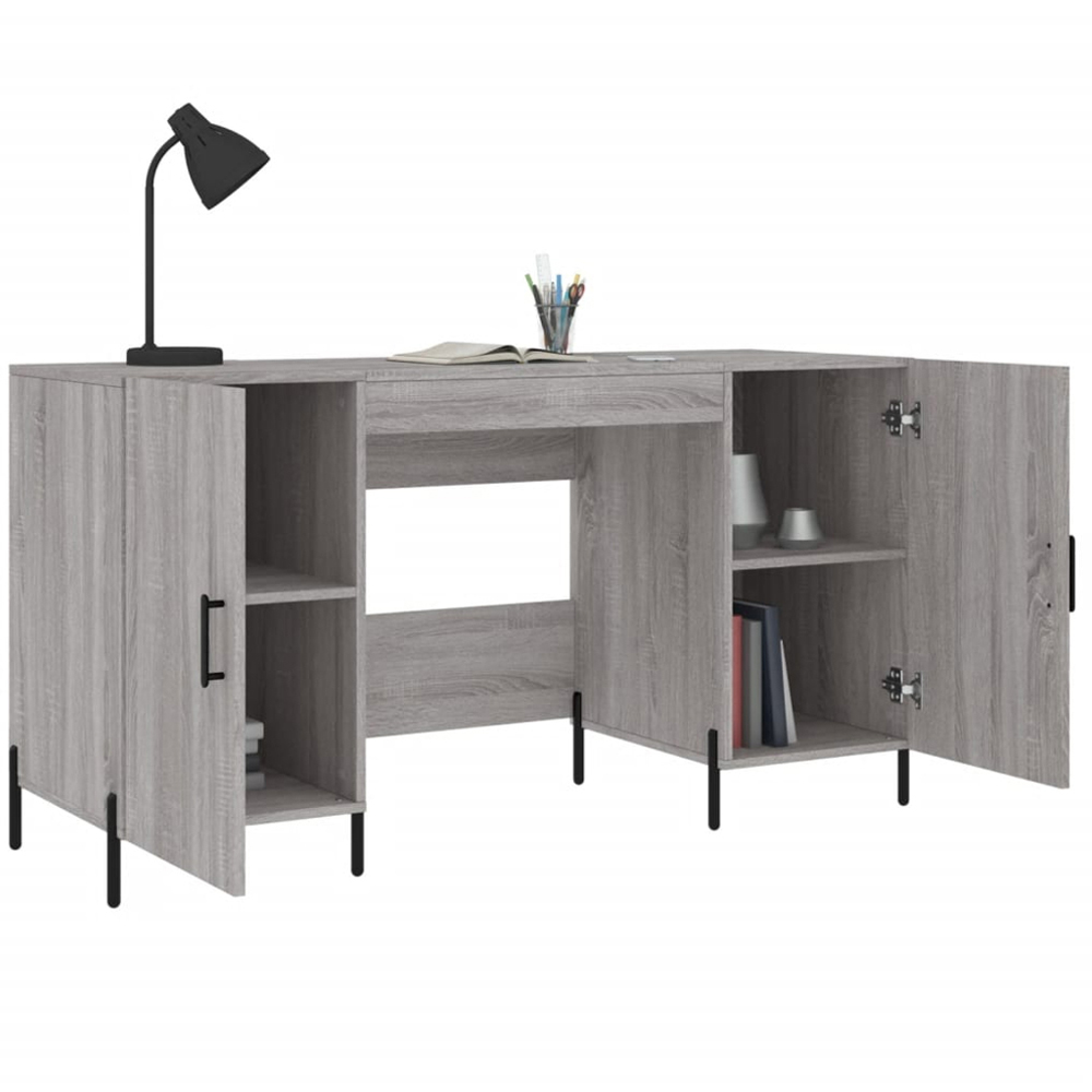 vidaXL 2 Door Computer Desk Grey Sonoma Image 3