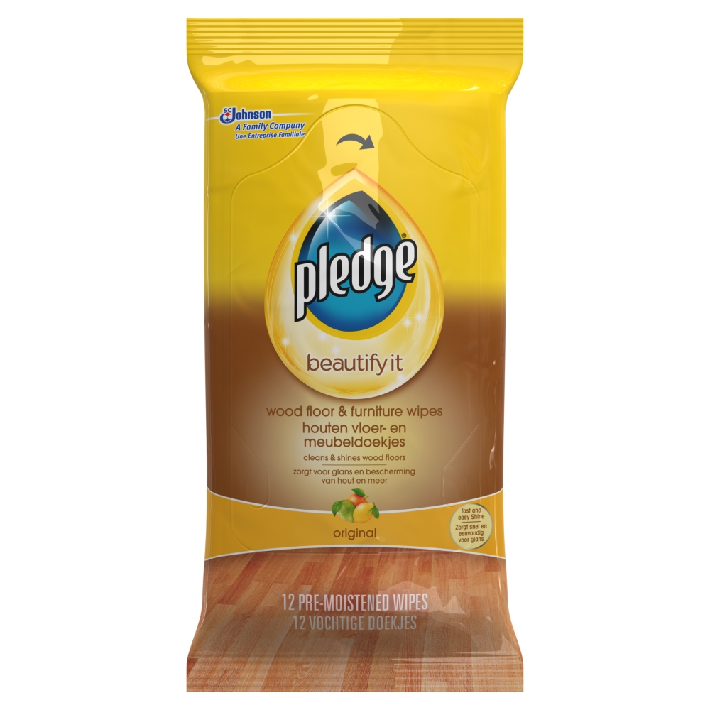 Pledge Wood Floors and Furniture Wipes 12 pack Image 1