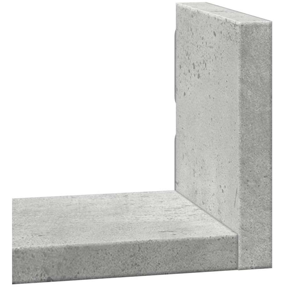 vidaXL Set of 3 Concrete Grey Floating Wall Shelf Image 6