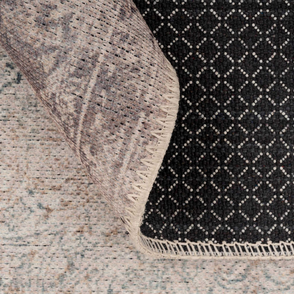Kukoon Fleur Beige Flat Vintage Rug 200 x 290cm Image 6
