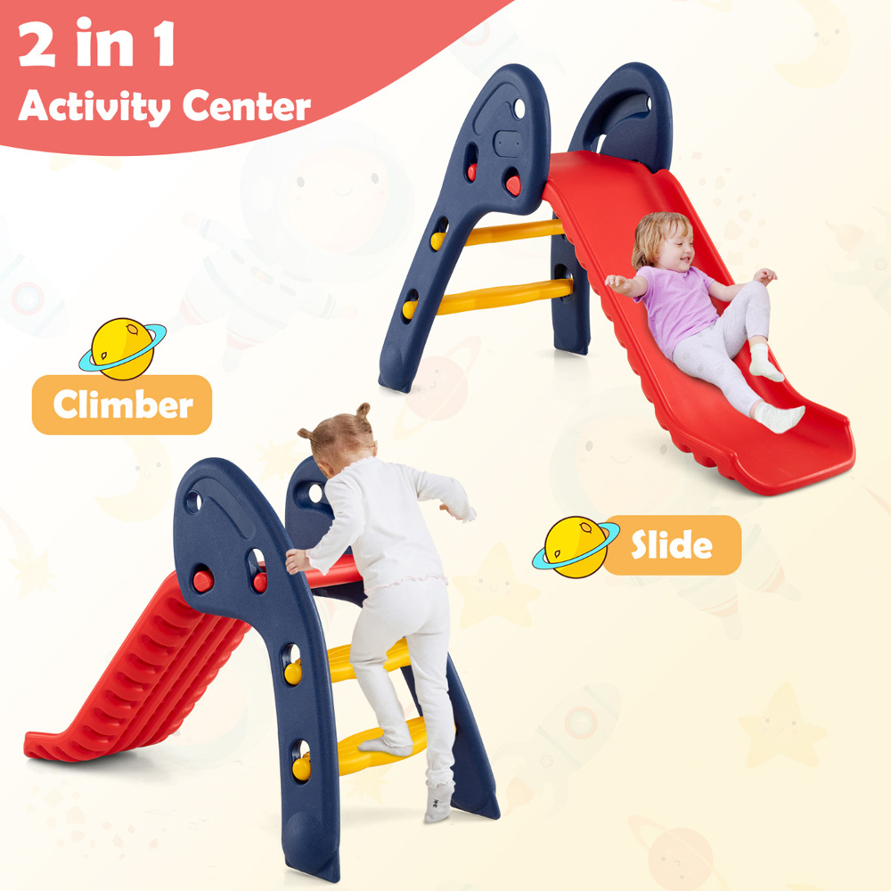 Costway Kids Multicolour Foldable Slide Image 6