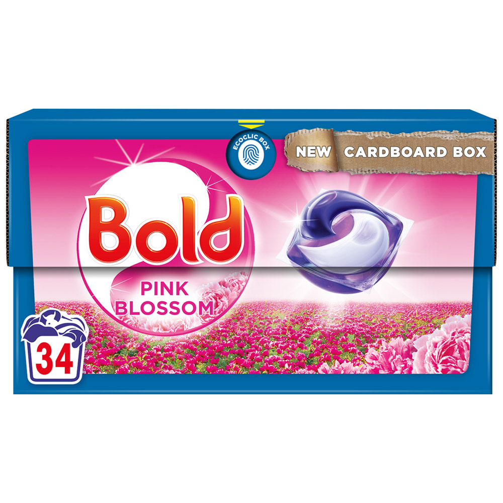 Bold All in 1 Pods Pink Blossom Washing Liquid Capsules 34 Washes Image 1