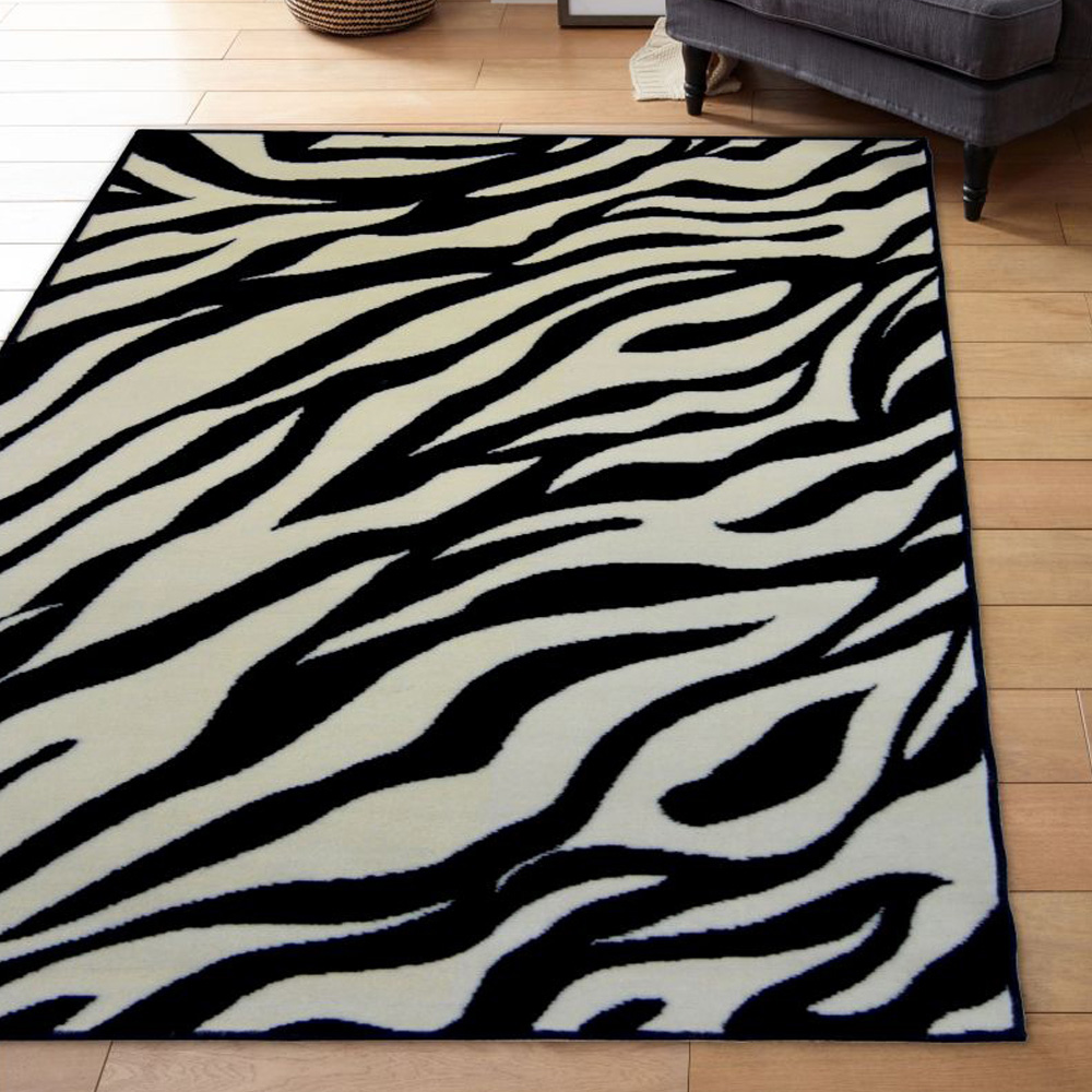 Homemaker Maestro Zebra Black Rug 120 x 170cm Image 1