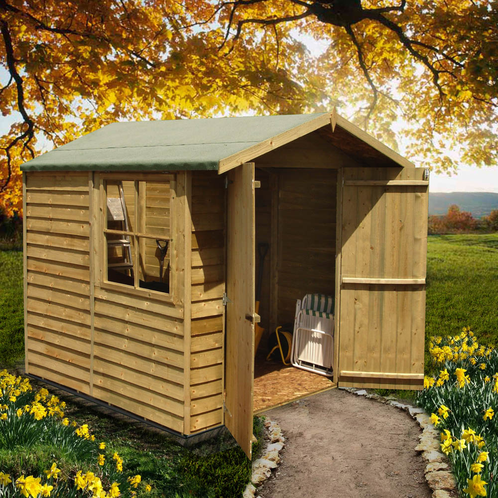 Shire 7 x 7ft Pressure Treated Overlap Apex Garden Shed Image 5
