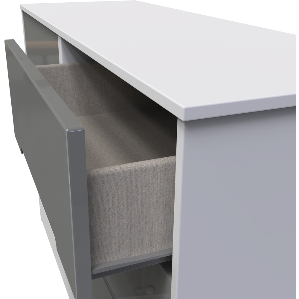 Crowndale Knightsbridge 6 Drawer Grey Gloss and White Wide Chest of Drawers Ready Assembled Image 4
