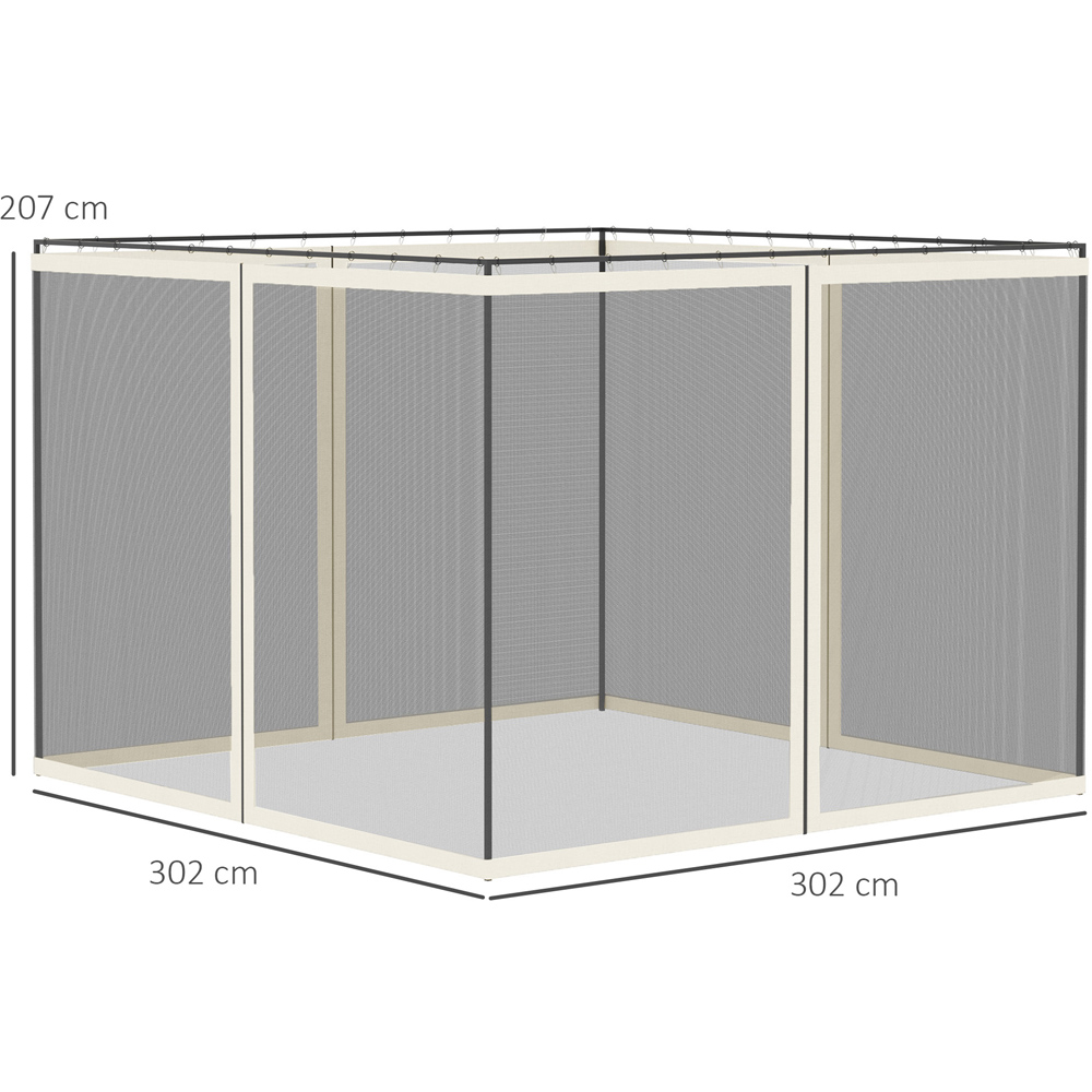 Outsunny 3 x 2m Universal Replacement Gazebo Mesh Netting Screen Wall Image 7
